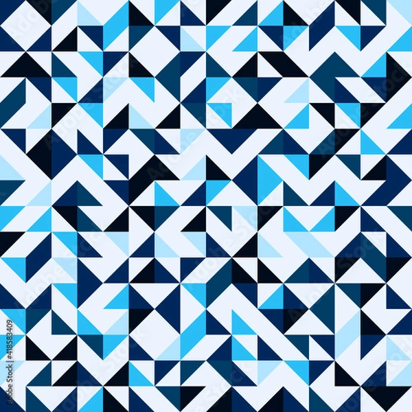 Obraz Aqua Triangles Pattern. Vector Aqua Seamless Triangles Pattern. Vector Triangles Aqua Color Pattern.