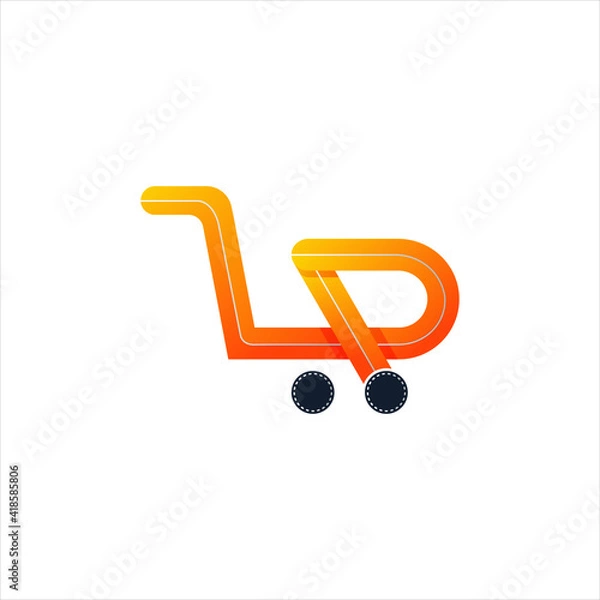 Obraz Creative Colorful Modern Shop Logo Design - Modern eCommerce Shop Logo Vector