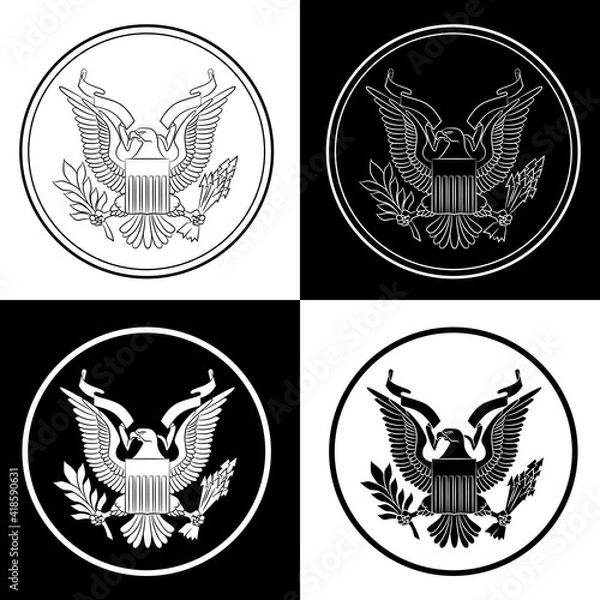 Fototapeta Bald Eagle Shield Arrows