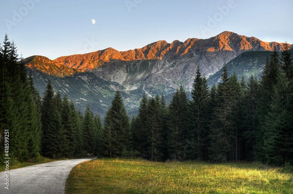Fototapeta zachód słońca tatry