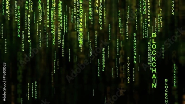 Fototapeta Blockchain on the web concept