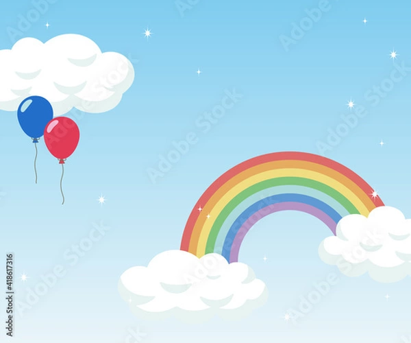 Fototapeta 虹の架かった青空