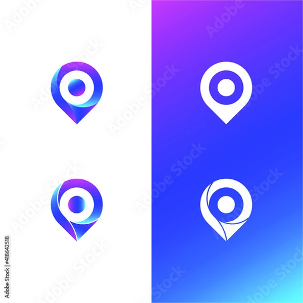 Obraz map location symbol icon design logo vector template
