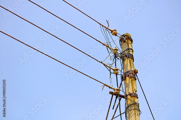 Fototapeta Electricity Pole