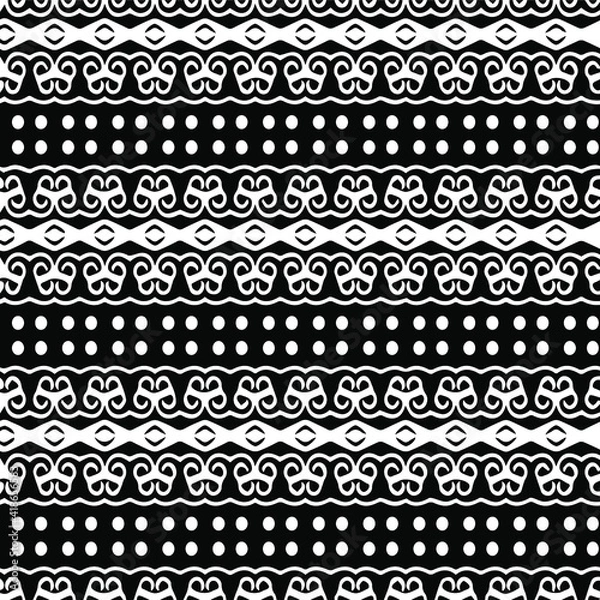 Fototapeta Geometric vector pattern with triangular elements. Seamless abstract ornament for wallpapers and backgrounds. Black and white patterns.