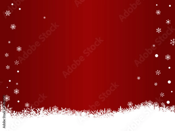 Fototapeta White Snowflakes on Red