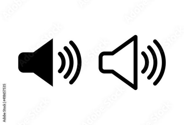 Fototapeta Speaker icon set. volume icon vector. loudspeaker icon vector. sound symbol