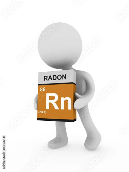 Obraz 3d man carry a radon box