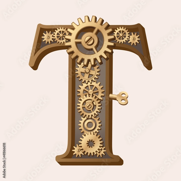 Fototapeta Mechanical alphabet