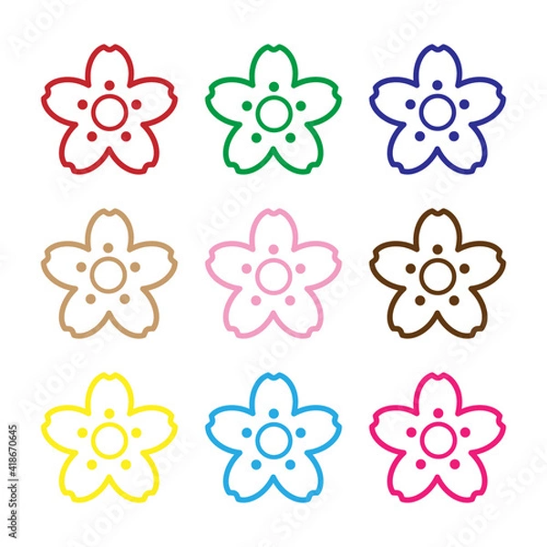 Obraz 桜のベクターイラストセット