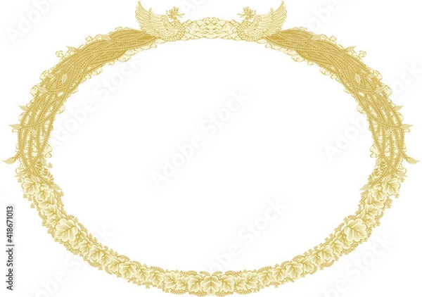 Fototapeta 賞状や表彰状風のフレーム　楕円