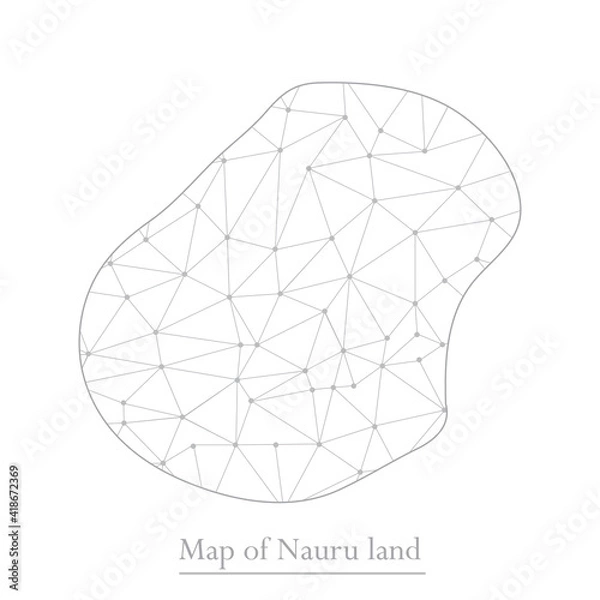 Fototapeta Vector map of Nauru land with trendy triangles design polygonal abstract. Vector illustration eps 10