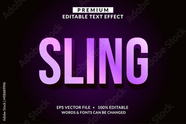 Fototapeta Shiny Editable 3d Text Effect Font Style Templates. Modern Editable Font Effect. Cool 3d Text Effect Graphic Style