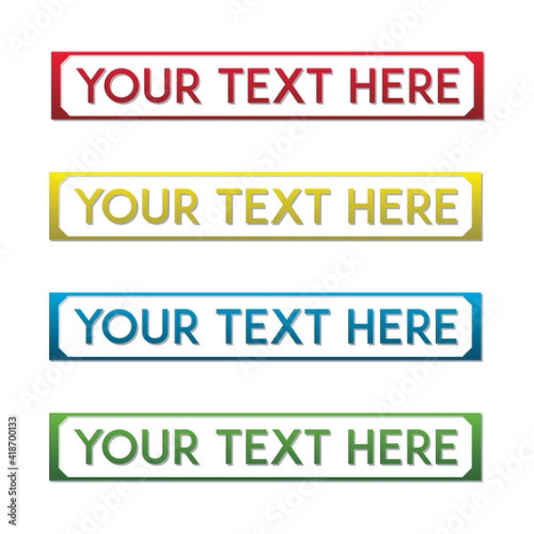 Fototapeta banner set, text box, title box, speech text, speech title, frame text, frame title, text border, title border