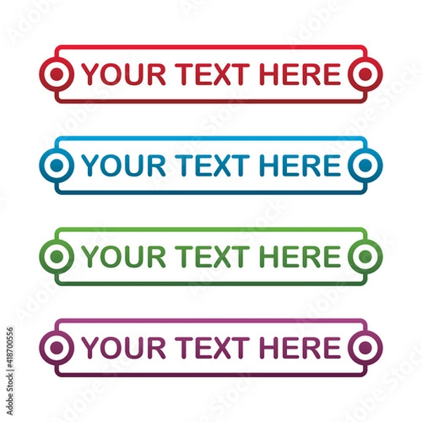 Fototapeta banner set, text box, title box, speech text, speech title, frame text, frame title, text border, title border