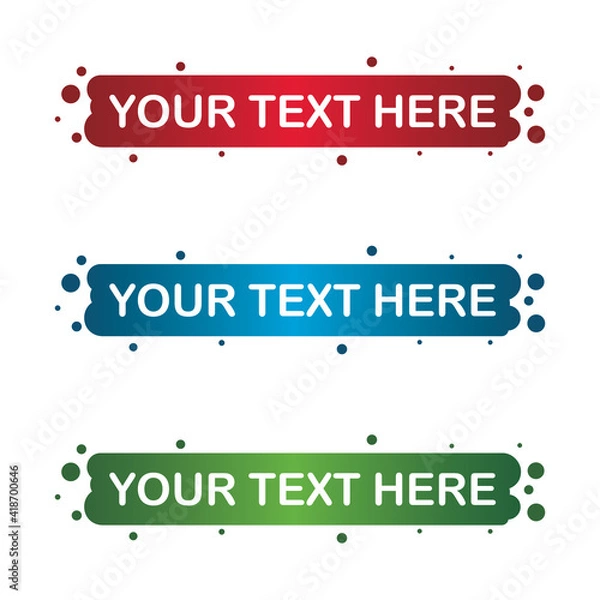 Fototapeta banner set, text box, title box, speech text, speech title, frame text, frame title, text border, title border