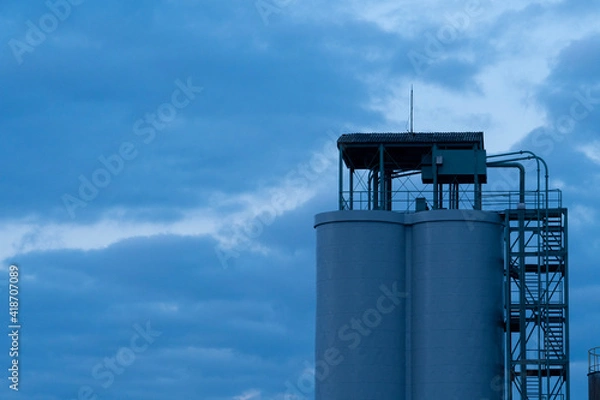 Fototapeta grain elevator and sky