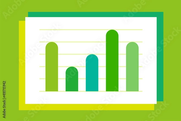 Fototapeta グラフ ビジネス AI イラスト ベクター 素材 フラット アイコン シンプル