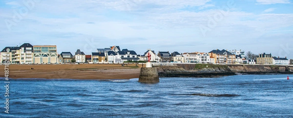 Obraz Vendée, France; February 19, 2021: photo of the entrance to the Saint Gilles Croix de Vie channel.
