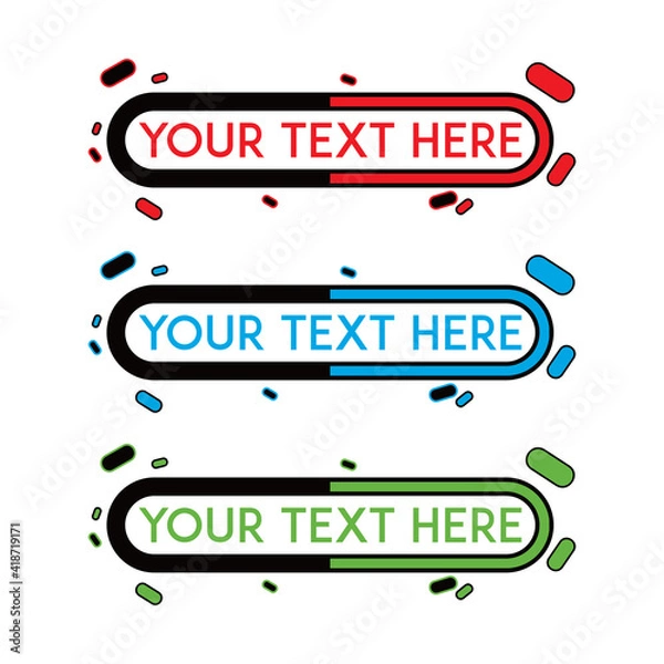 Fototapeta banner set, text box, title box, speech text, speech title, frame text, frame title, text border, title border