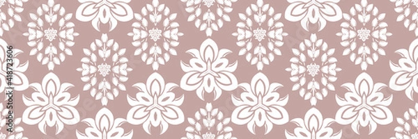 Obraz Decorative ornament damask pattern Textile wallpaper classic decor