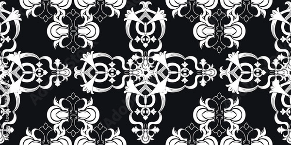 Obraz Decorative ornament damask pattern Textile wallpaper classic decor