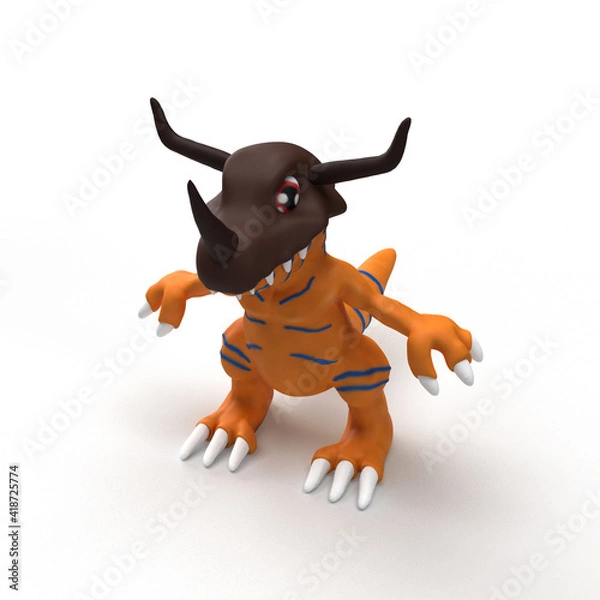 Obraz digimon toy on white background