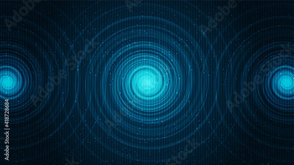 Fototapeta Futuristic Spiral Warp Technology on Future Background,Hi-tech Digital and Communication Concept design,Free Space For text in put,Vector illustration.