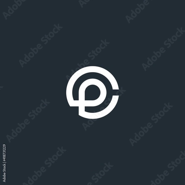 Obraz PC letter initial circle logo.