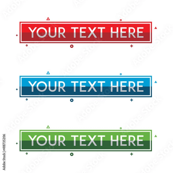 Fototapeta banner set, text box, title box, speech text, speech title, frame text, frame title, text border, title border