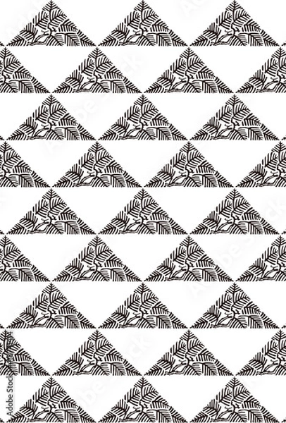 Fototapeta 平安有職文様_松鱗（まつうろこ）_壁紙・白黒