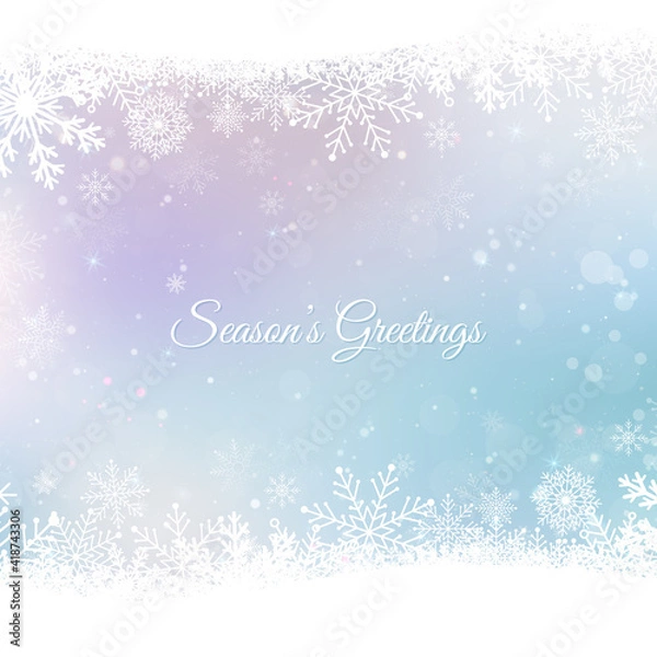 Fototapeta Abstract Christmas background with snowflakes. Blue Elegant Winter background