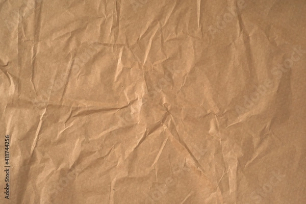 Obraz Background from crumpled brown paper.