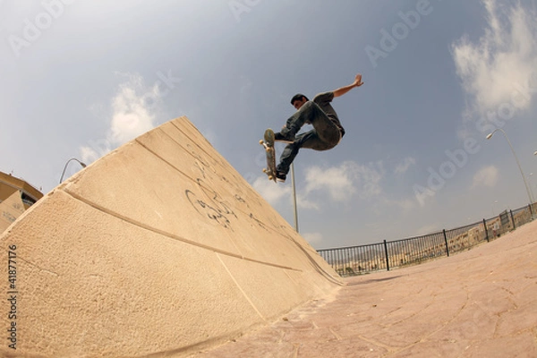 Obraz skateboarder frontside ollie
