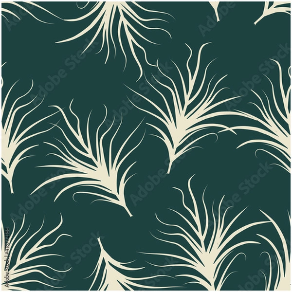 Obraz seamless pattern in vector from beige leaves on a green background