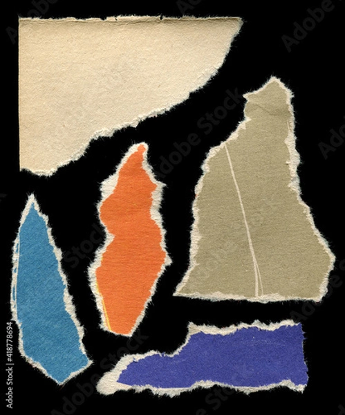 Obraz texture of old multicolored torn paper background