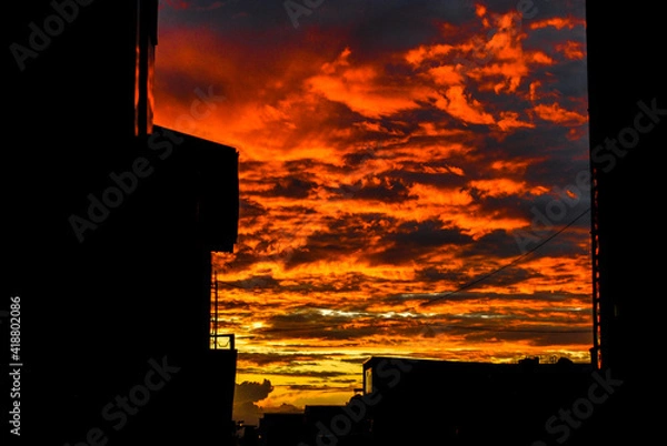 Obraz sunset over the city