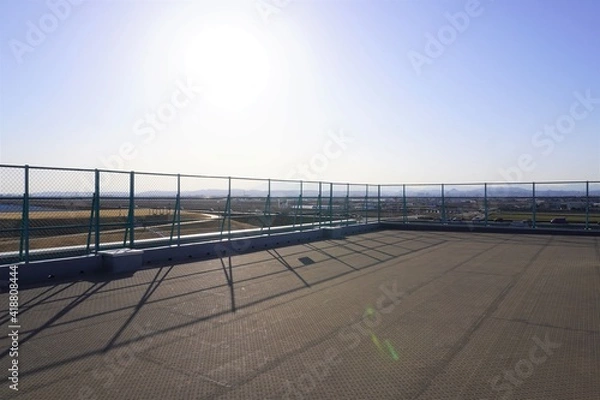 Obraz 公立学校の校舎屋上の風景