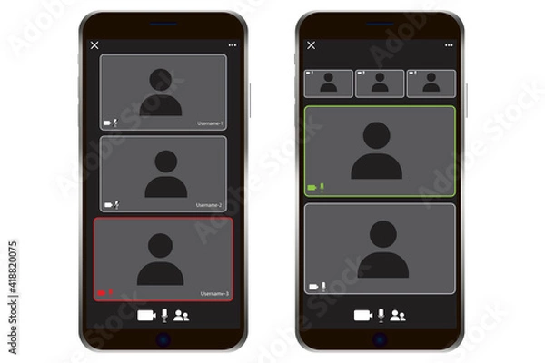 Fototapeta Mockup for mobile device design. Smartphone screen. Zoom phone. Technology background. Stock image. EPS 10.