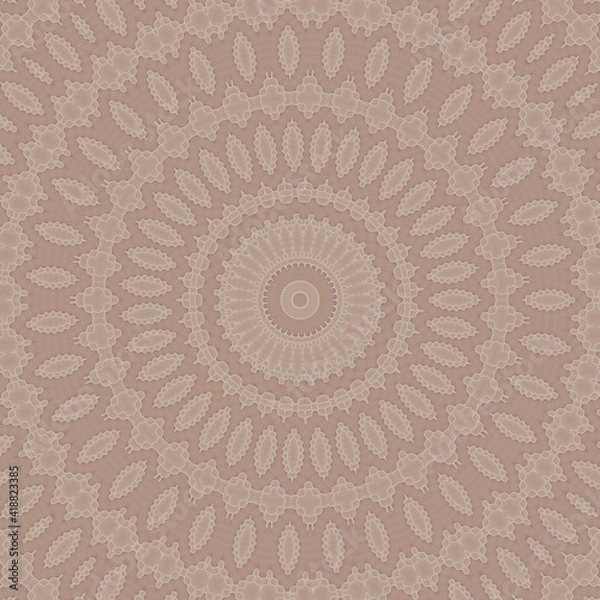 Fototapeta Contemporary kaleidoscope pattern design for background, scarf pattern texture for print on cloth, cover photo, website, mandala decoration, retro, vintage, trend, 3d rendering wallpaper, baroque