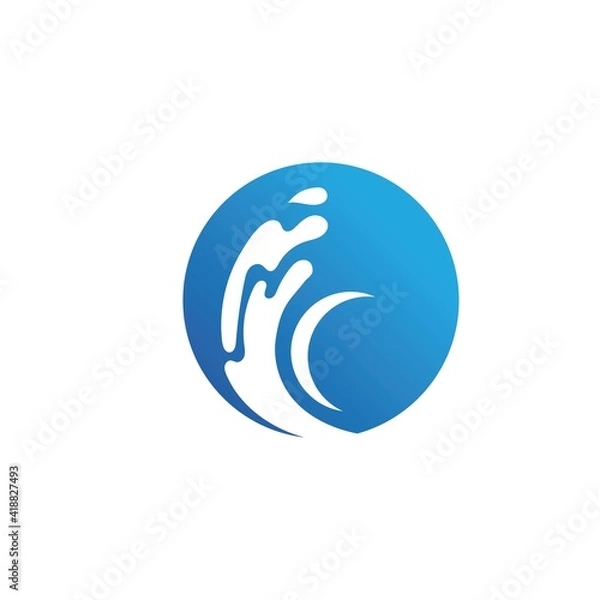 Obraz Water wave icon vector