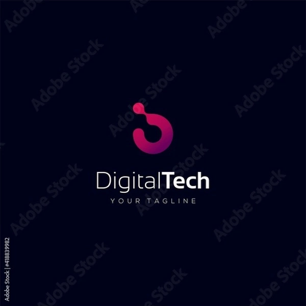 Fototapeta initial letter B round technology logo icon design abstract element