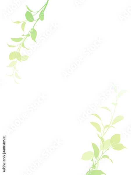 Obraz ガジュマルの葉のフレーム_縦