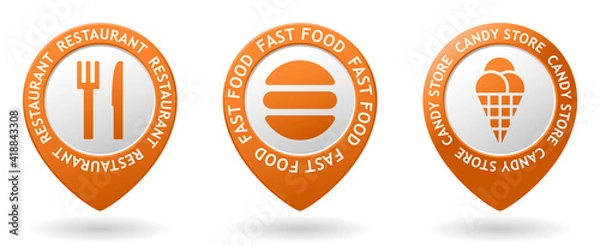 Obraz set of vector orange map pointers