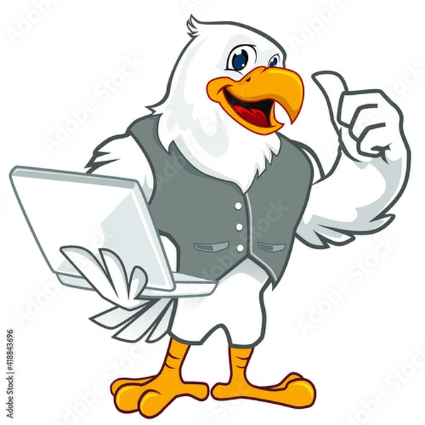 Obraz eagle mascot cartoon in vector