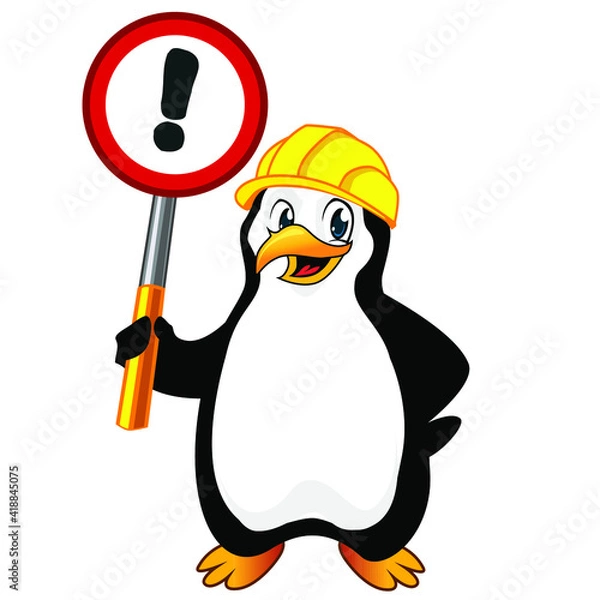 Obraz penguin mascot cartoon in vector
