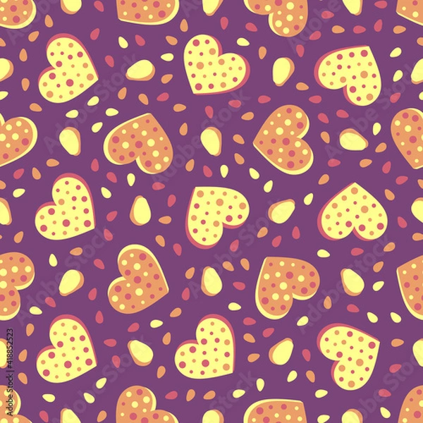 Fototapeta Seamless abstract pattern. Beautiful texture for textile or paper print. Vector illustration. Cute colorful background.