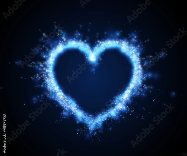 Fototapeta Abstract heart from lights. Vector graphic for brochure, website, flyer, print, poster, other design