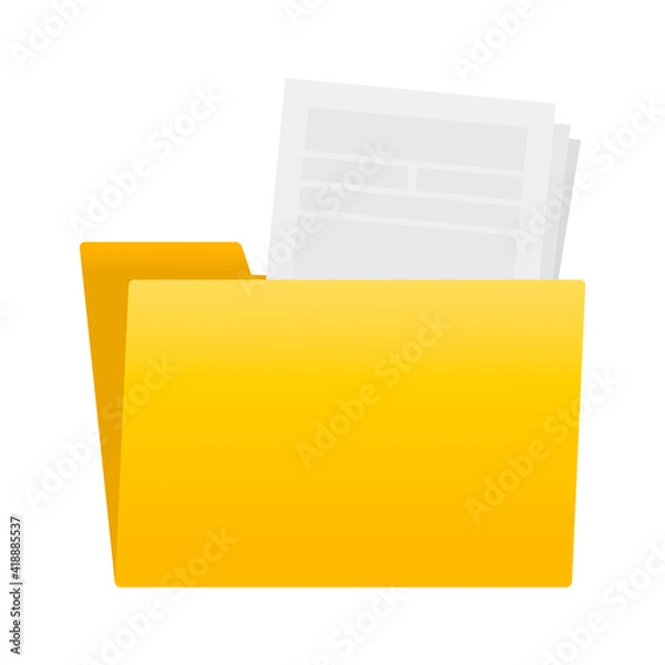 Fototapeta Open Folder with Documents Illustration