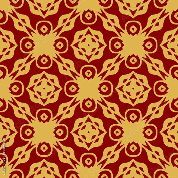 Fototapeta  Seamless pattern with symmetric geometric ornament.
